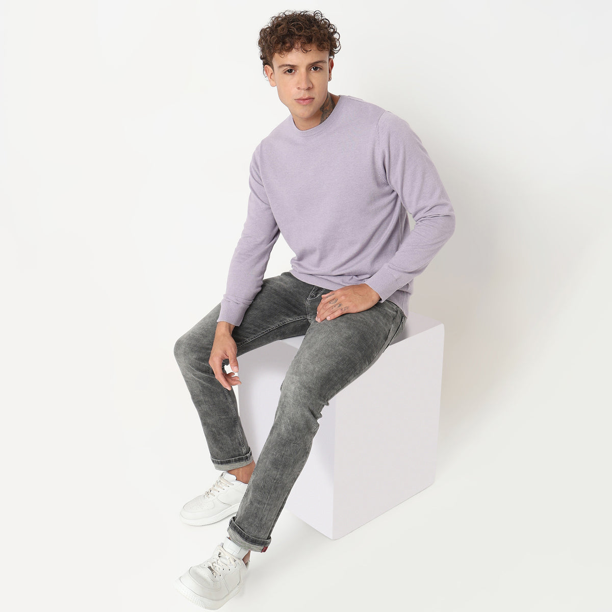 Regular Fit Abstract Sweater