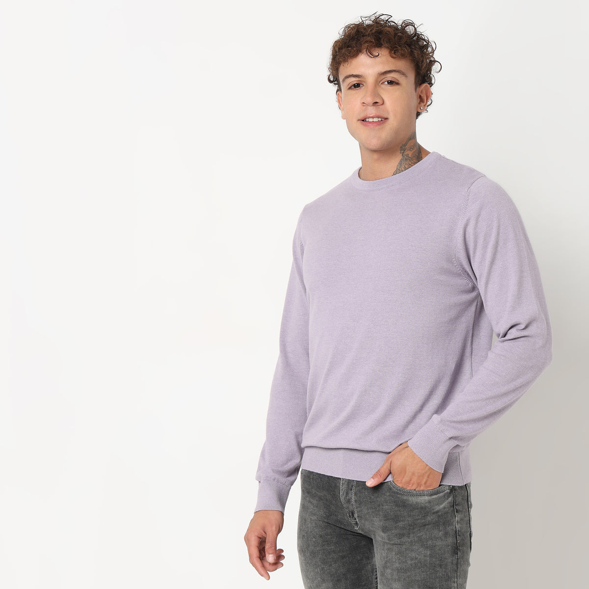 Regular Fit Abstract Sweater