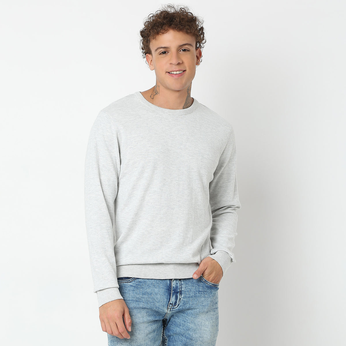 Regular Fit Abstract Sweater