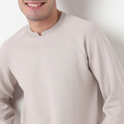 Knitted Structured Crew Neck Sweatshirt