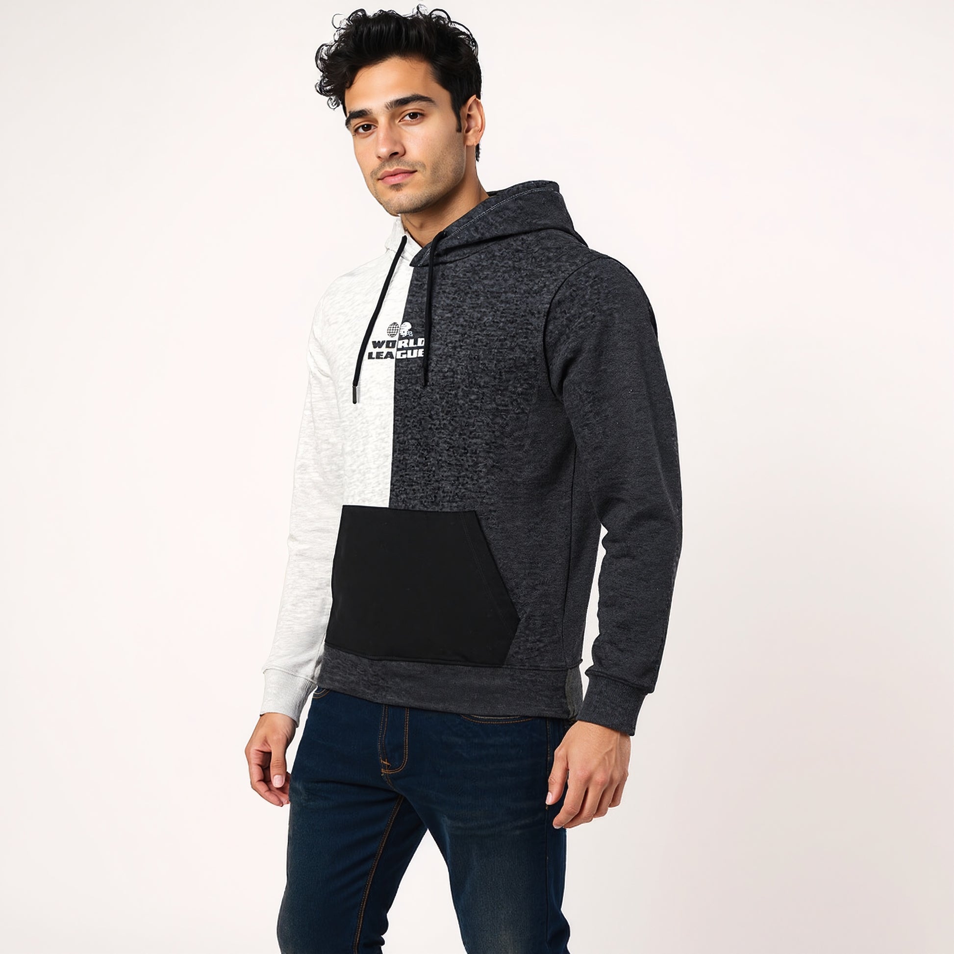 Colour Block Hoodie Sweat Tee