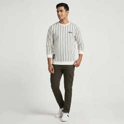 Striped Crew Neck Sweatshirt