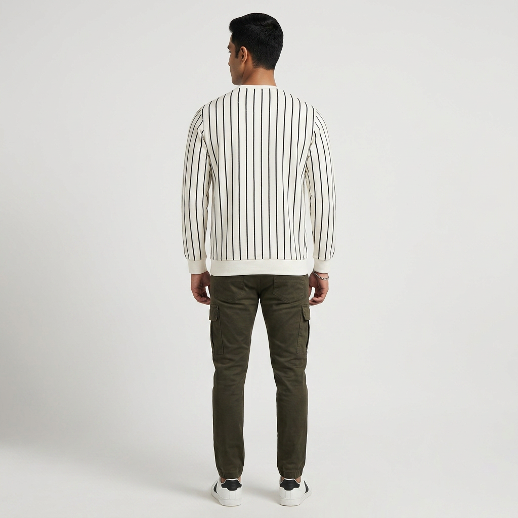 Striped Crew Neck Sweatshirt