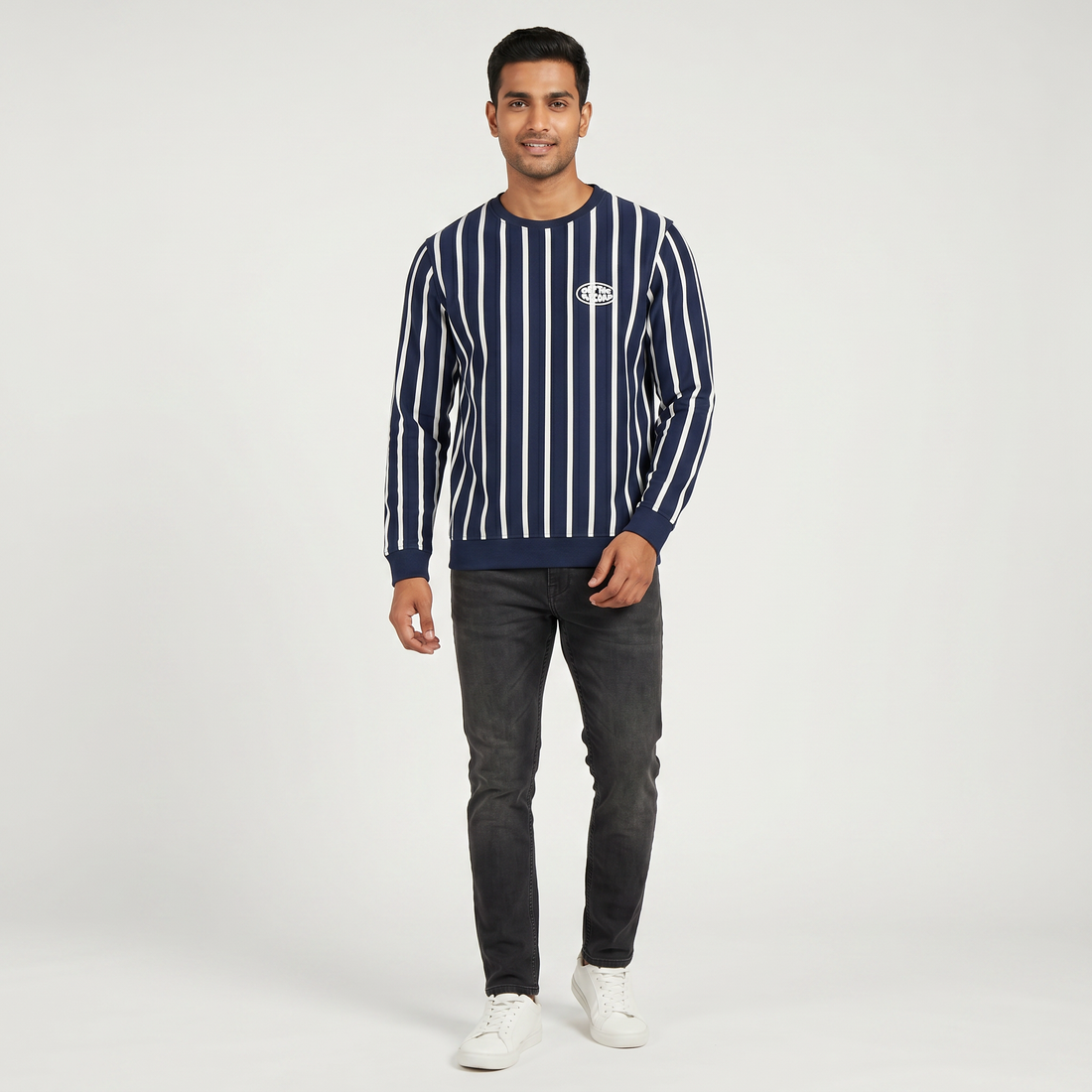 Striped Crew Neck Sweatshirt