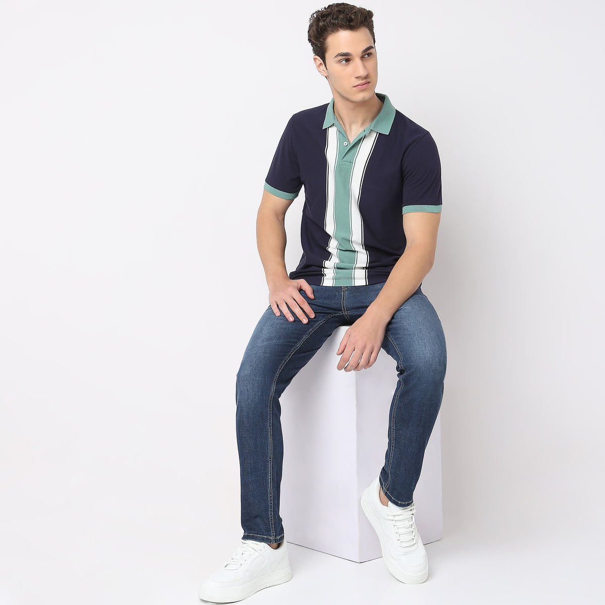 Regular Fit Striped Polo T-Shirt