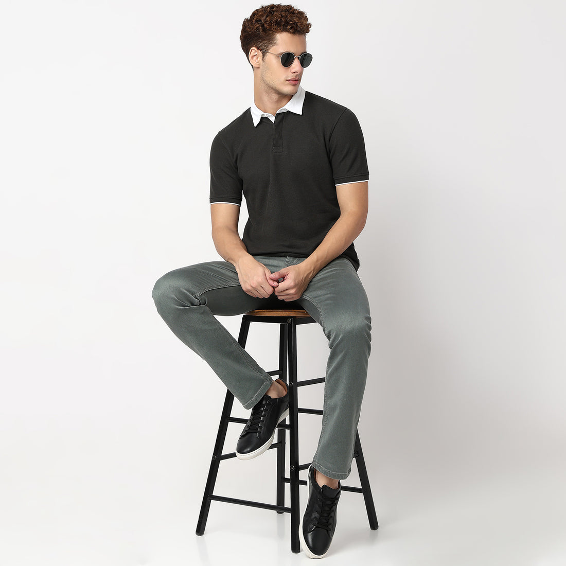 Knitted Structured Rugby Polo T-Shirt