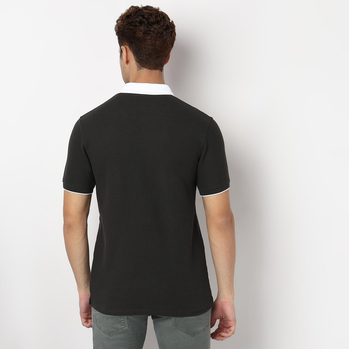 Knitted Structured Rugby Polo T-Shirt