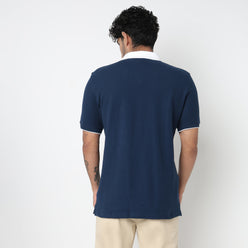 Knitted Structured Rugby Polo T-Shirt