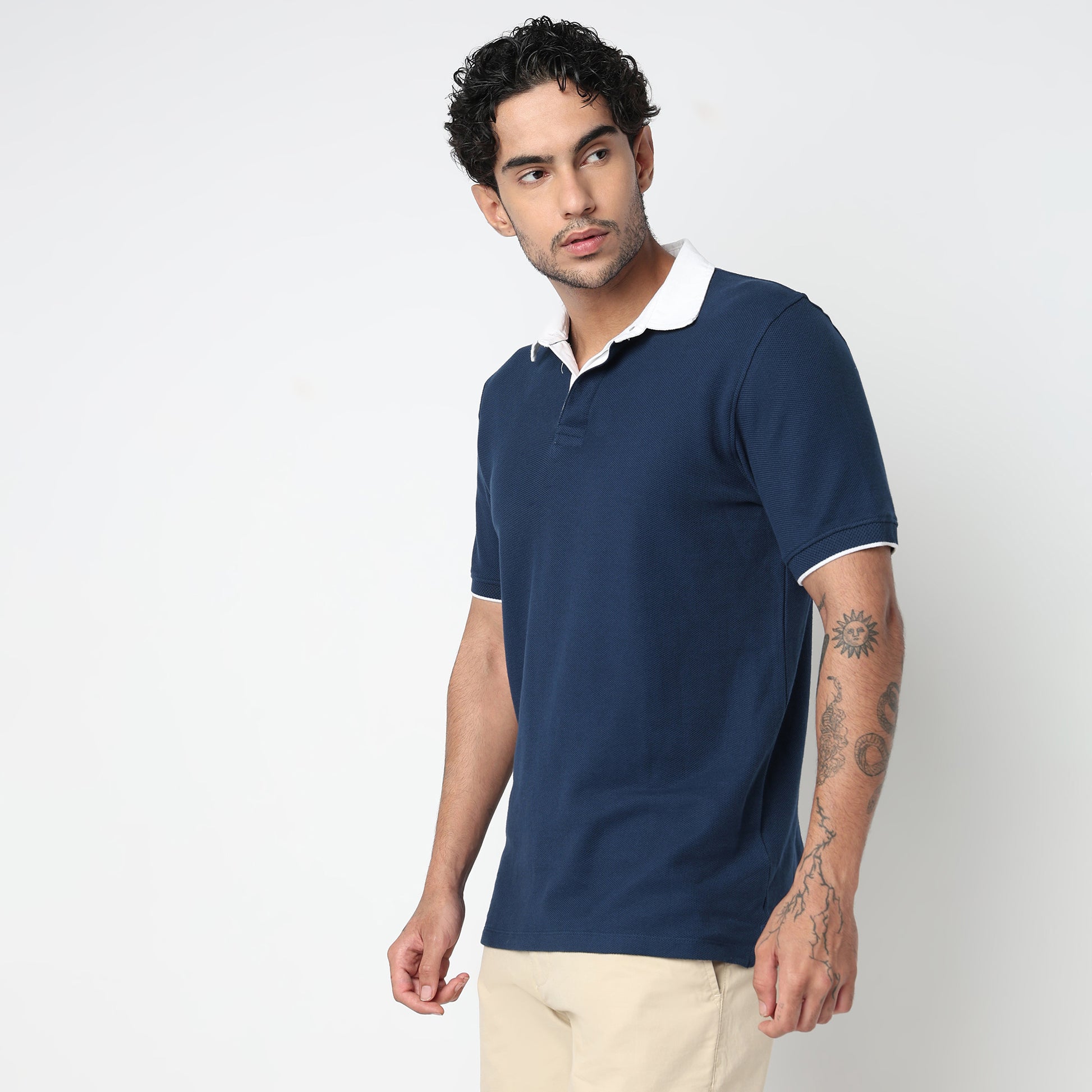 Knitted Structured Rugby Polo T-Shirt
