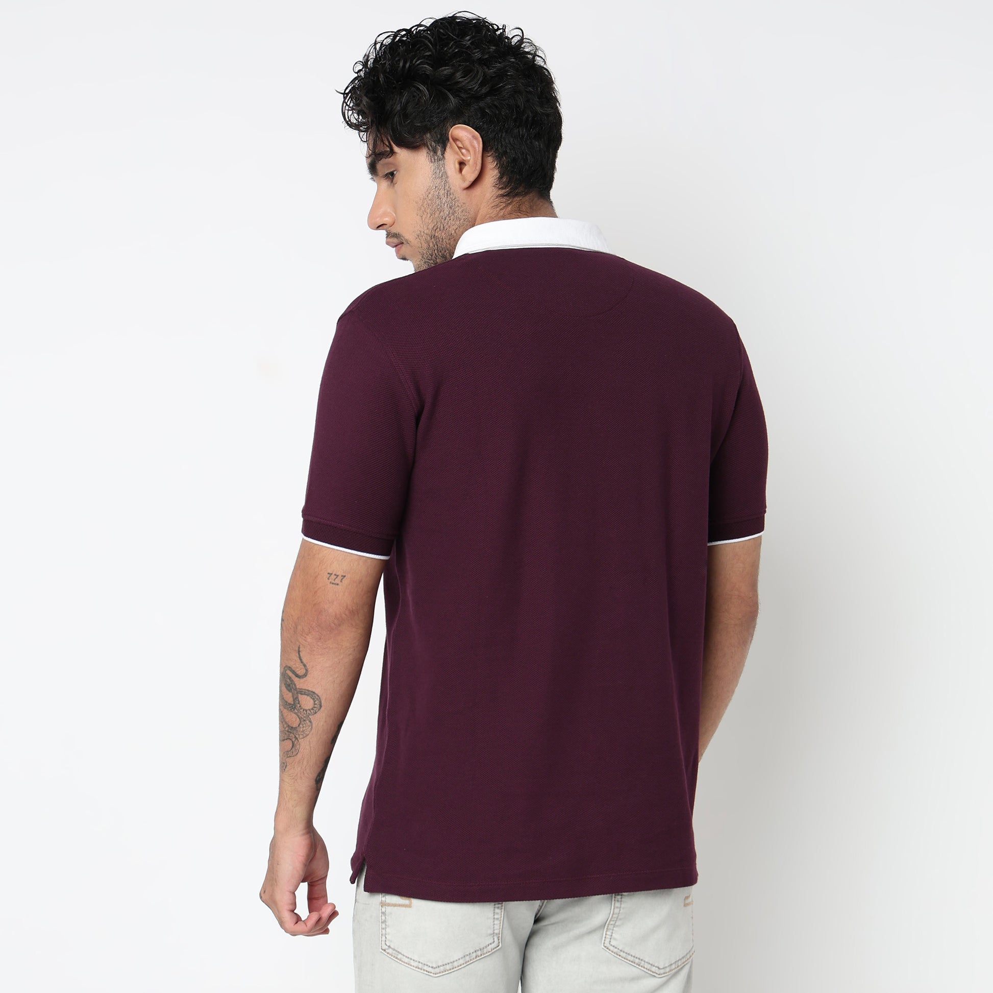 Knitted Structured Rugby Polo T-Shirt