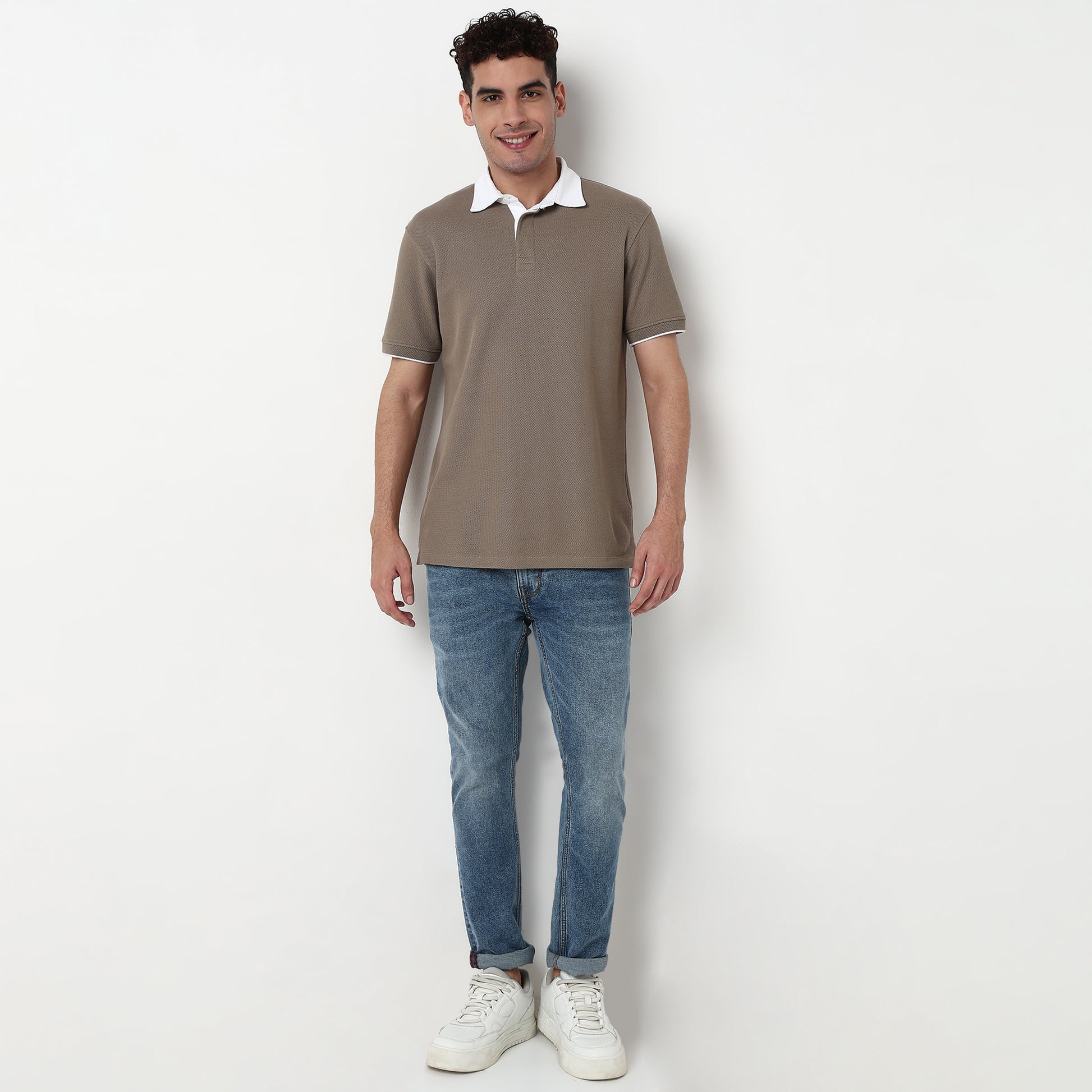 Knitted Structured Rugby Polo T-Shirt