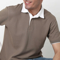 Knitted Structured Rugby Polo T-Shirt