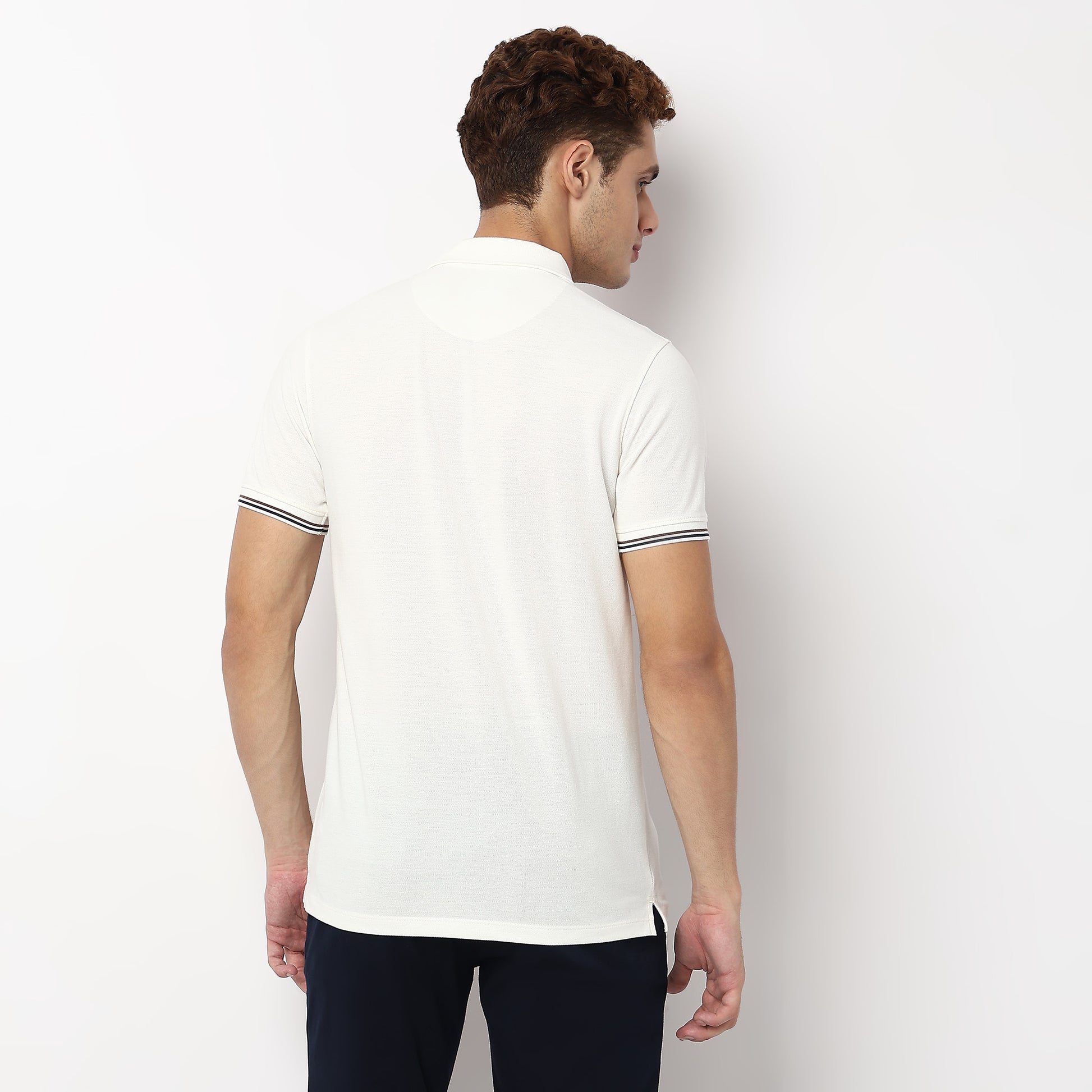 Knitted Striped University Polo T-Shirt