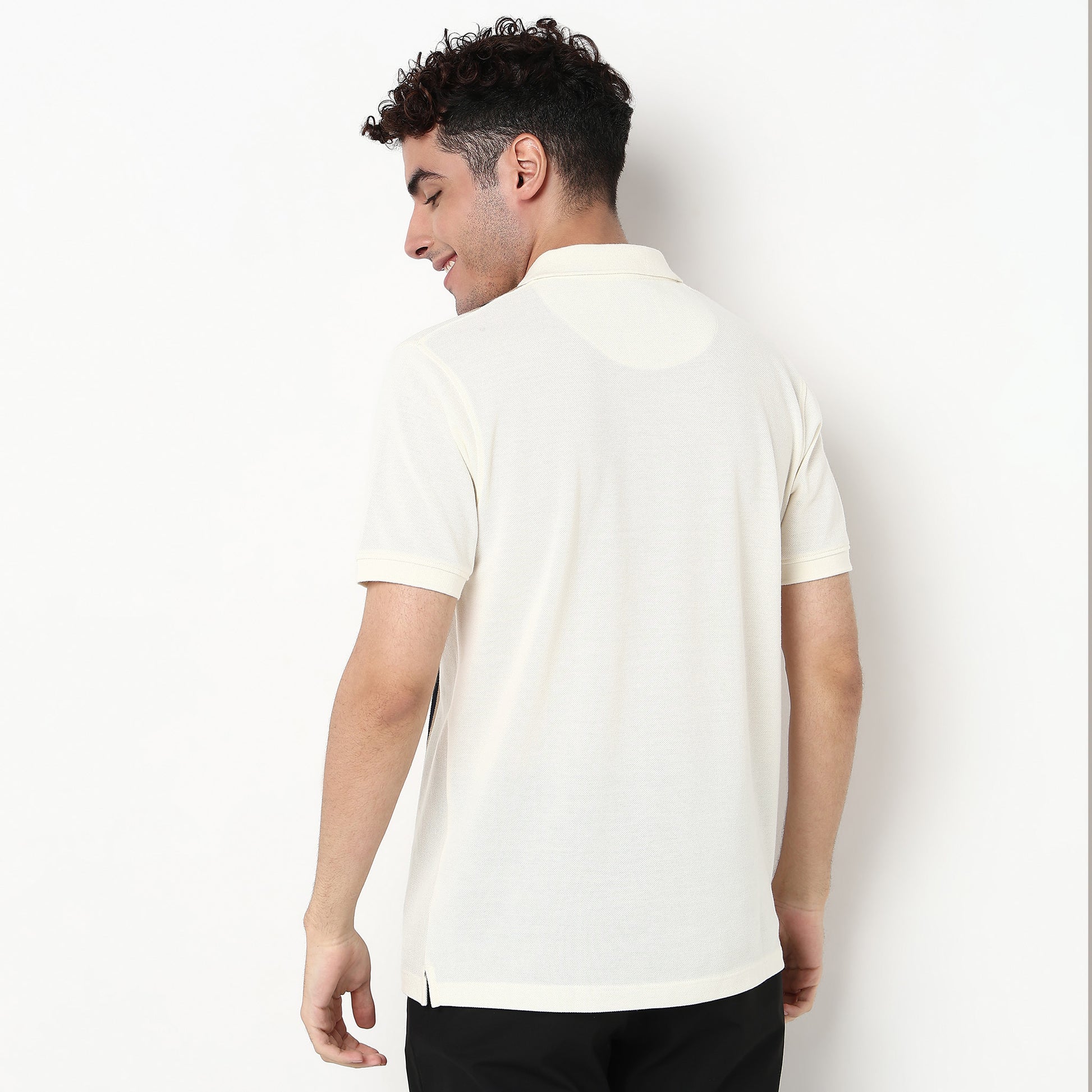 Striped Cotton Polyester Polo T-Shirt