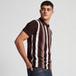 Knitted Striped University Polo T-Shirt