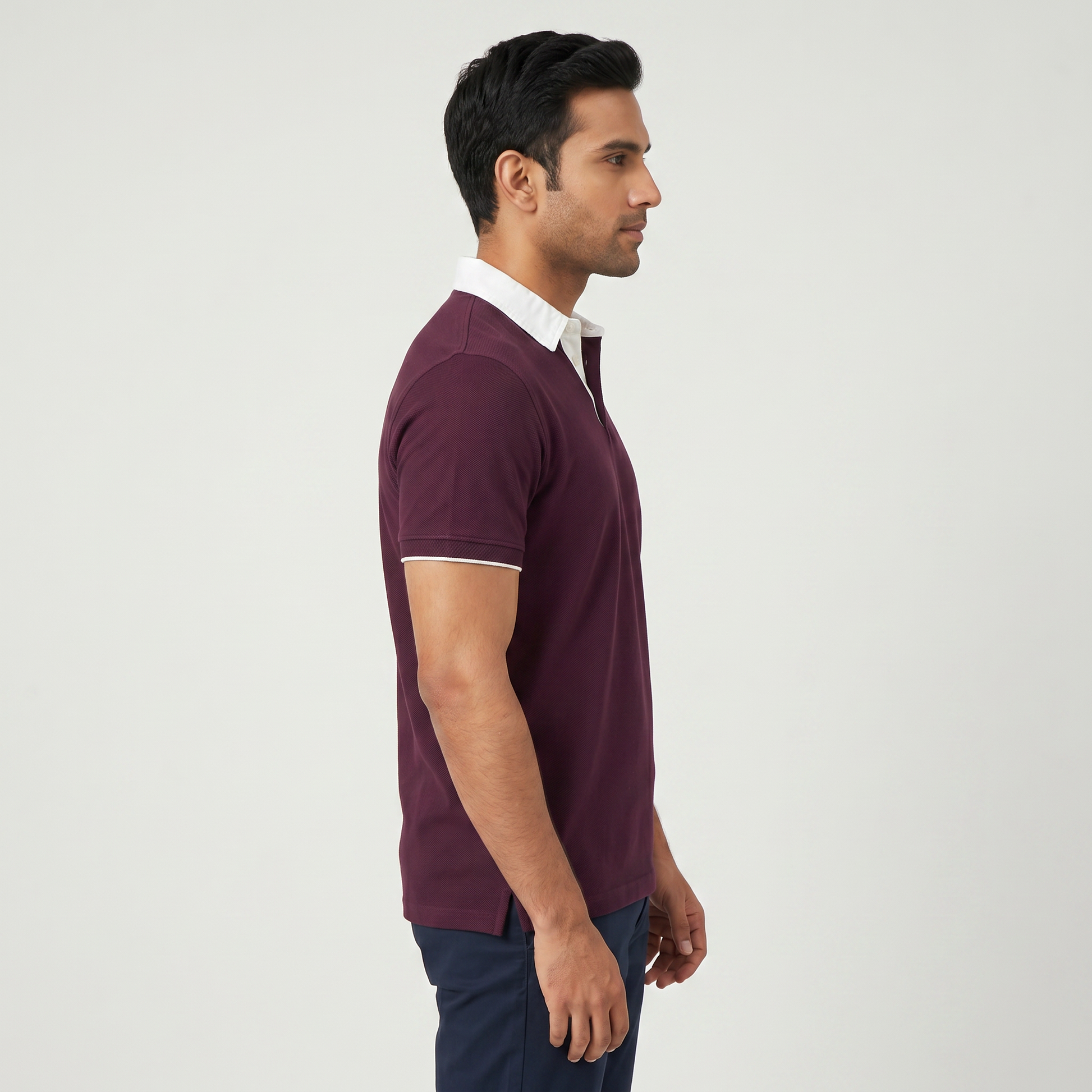 Cotton Structured Rugby Polo T-Shirt