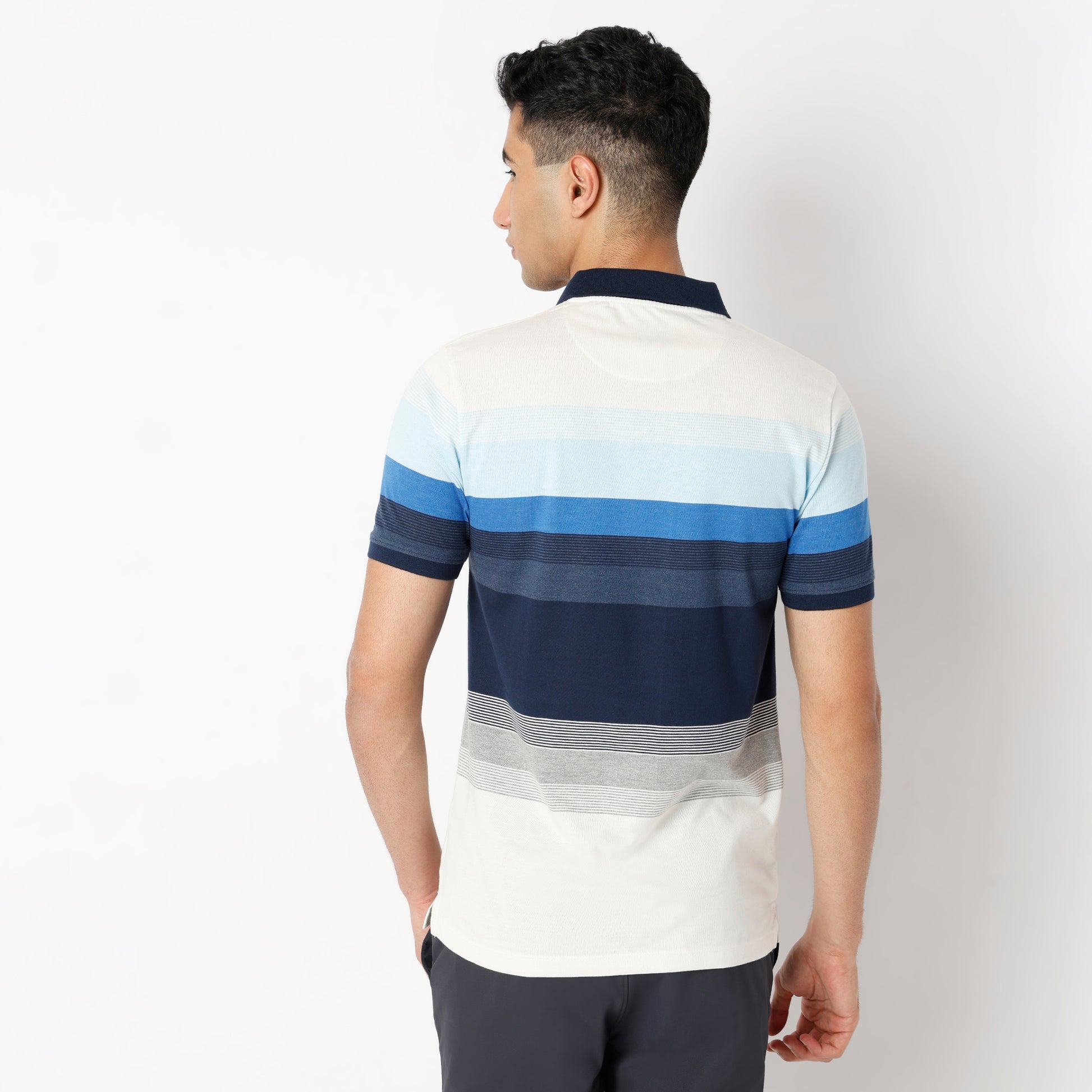 Regular Fit Striped Regular Length Polo T-Shirt