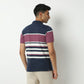 Regular Fit Striped Polo Neck T-Shirt