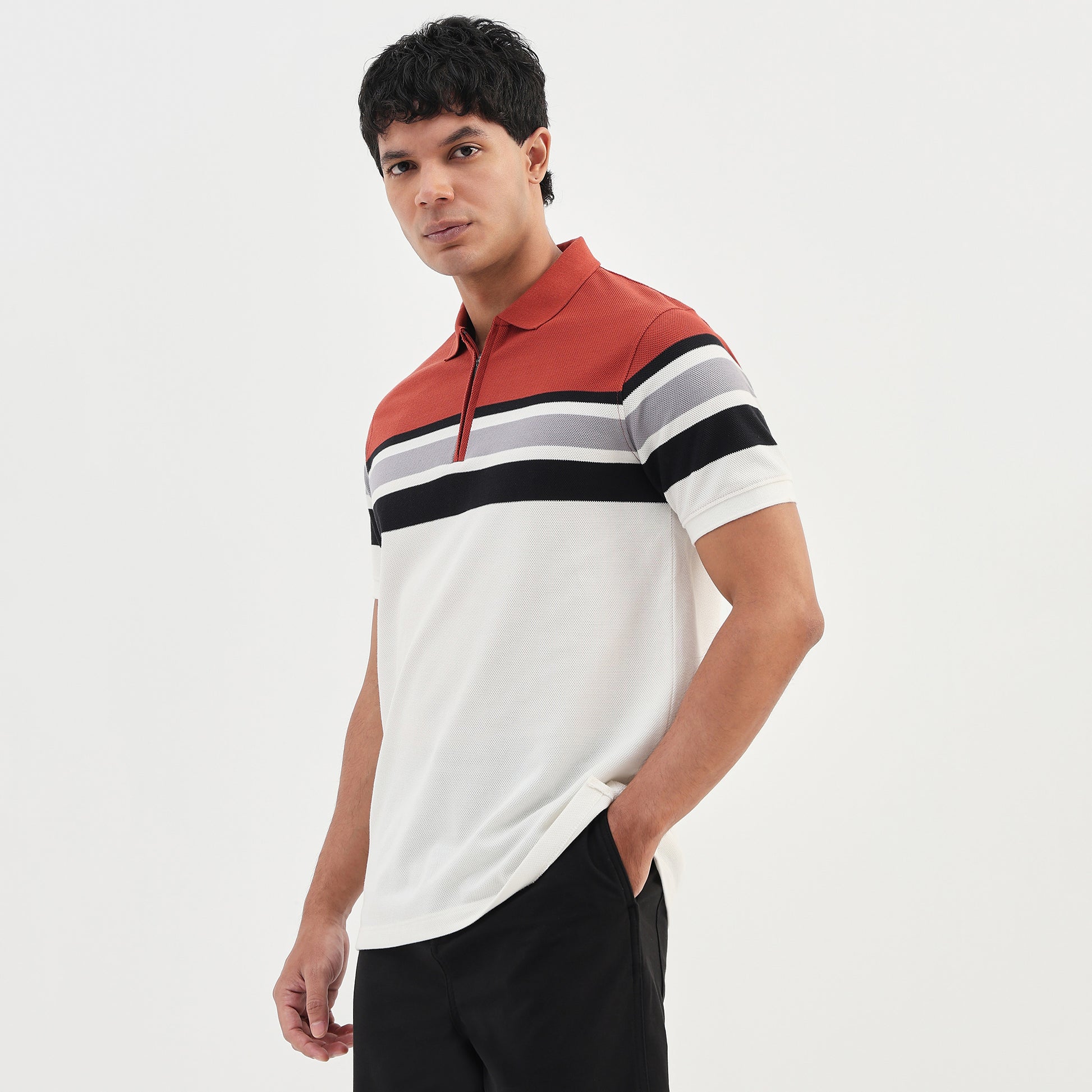 Striped Weekend Polo T-Shirt