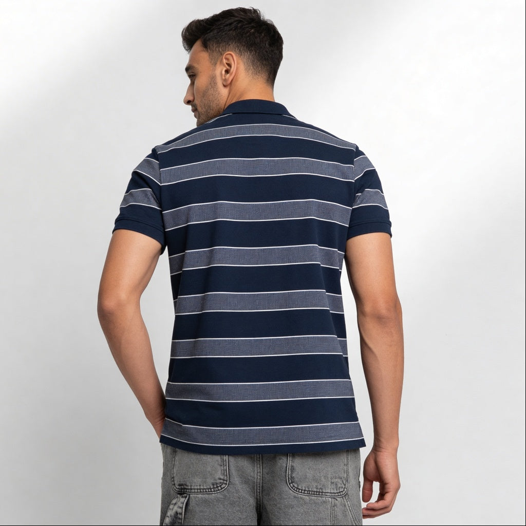 Knitted Striped Weekend Polo T-Shirt