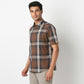 Country Slub Checkered Half Sleeve Shirt
