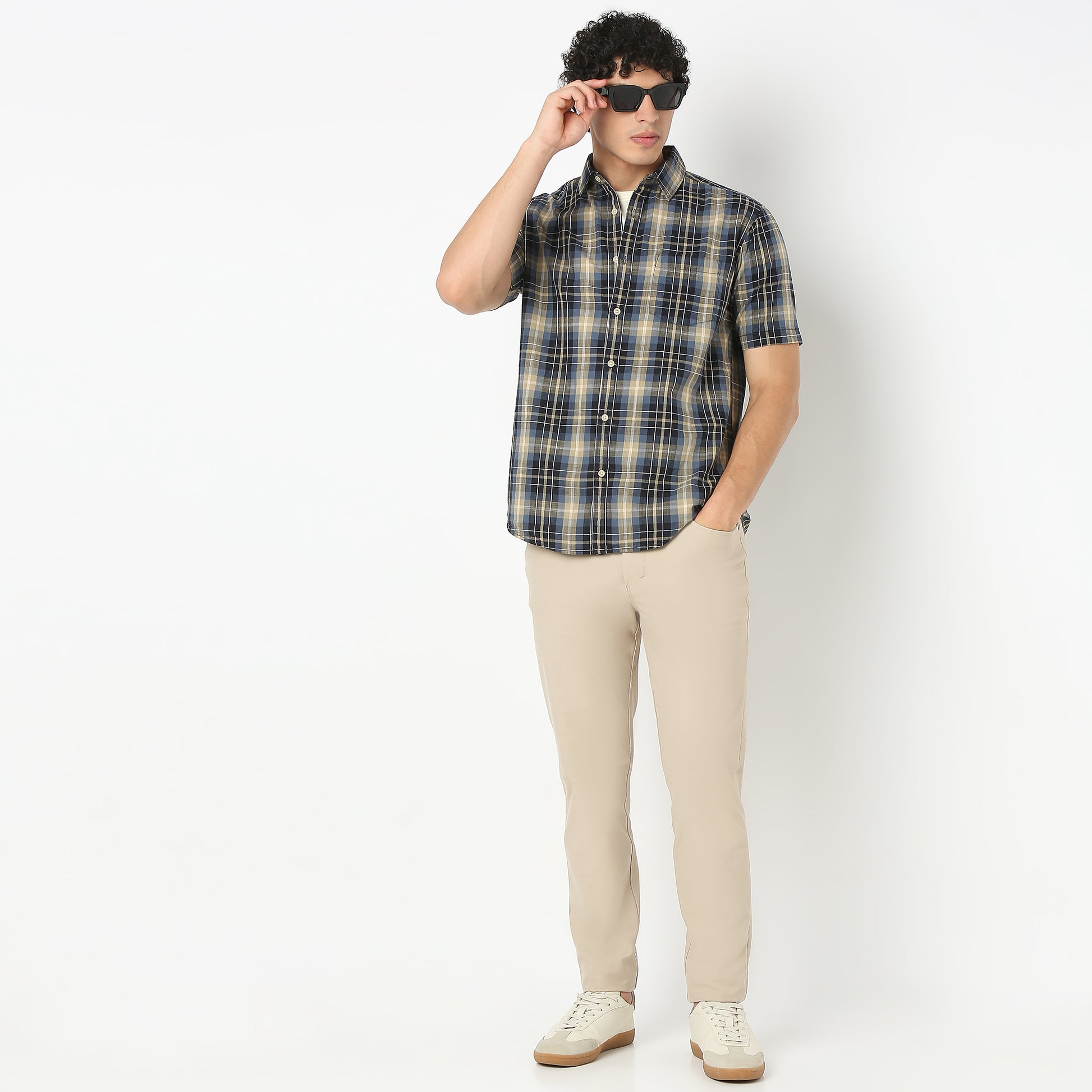 Collar Checkered Shirt