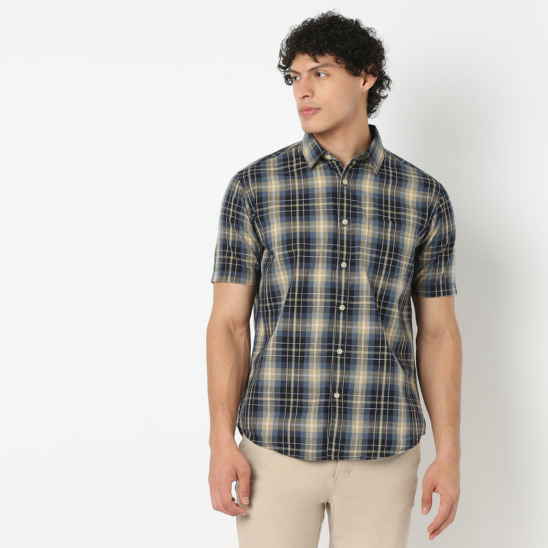 Collar Checkered Shirt