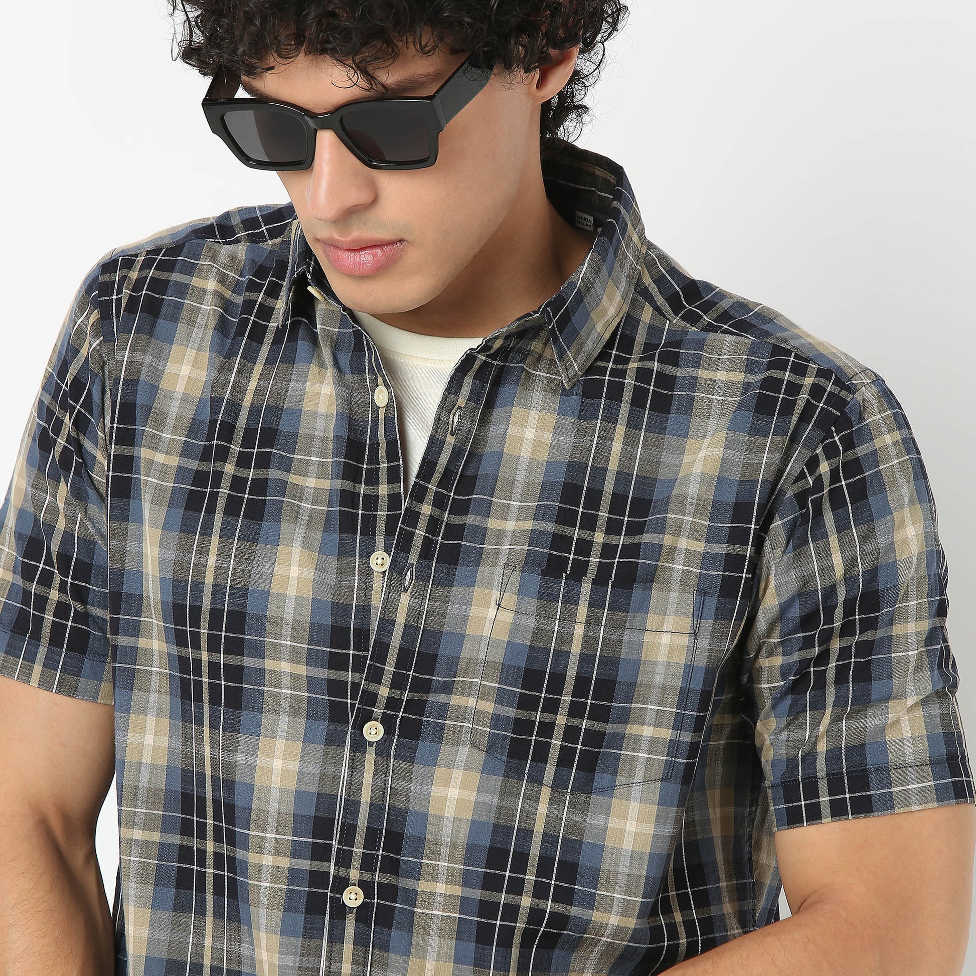 Collar Checkered Shirt