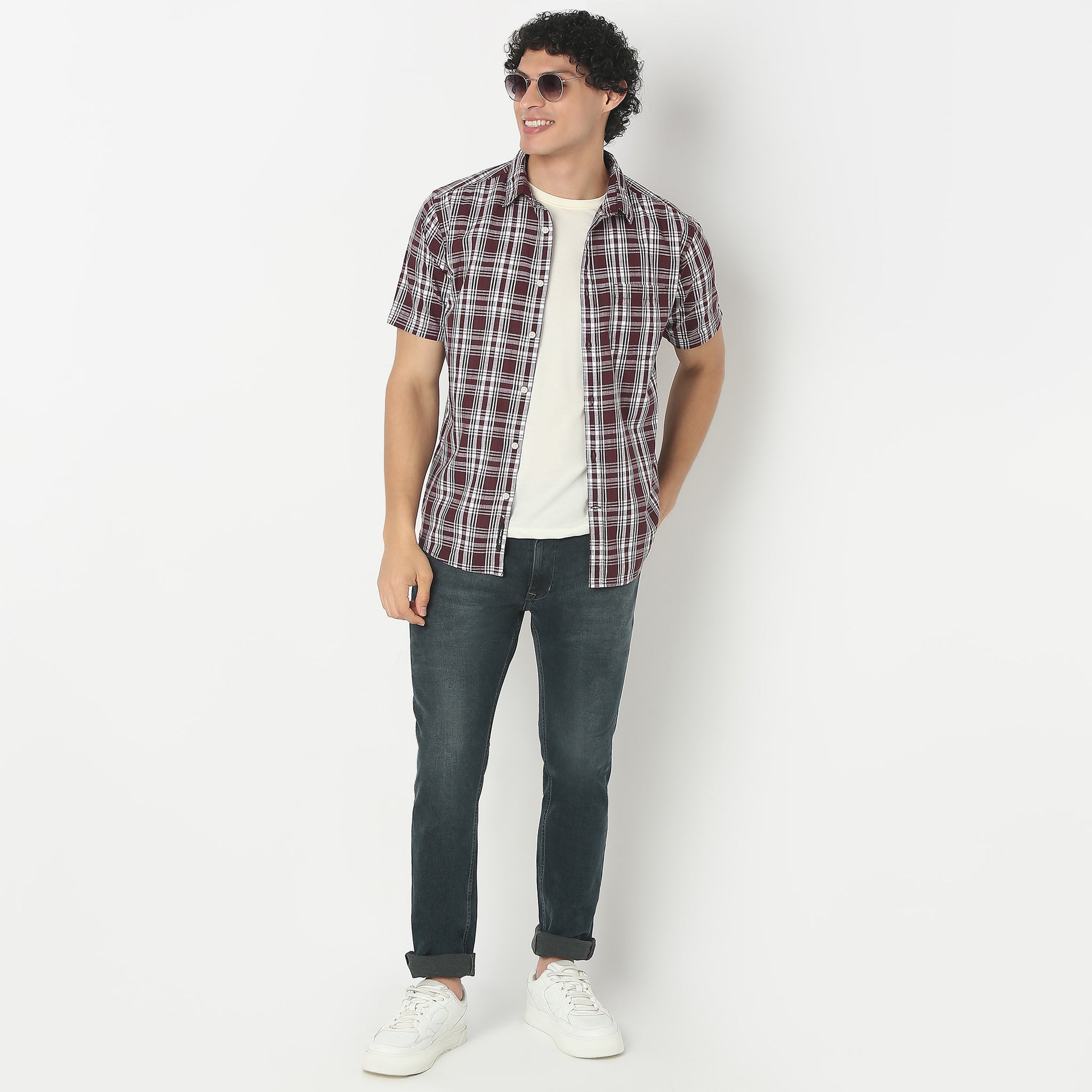 Collar Checkered Shirt