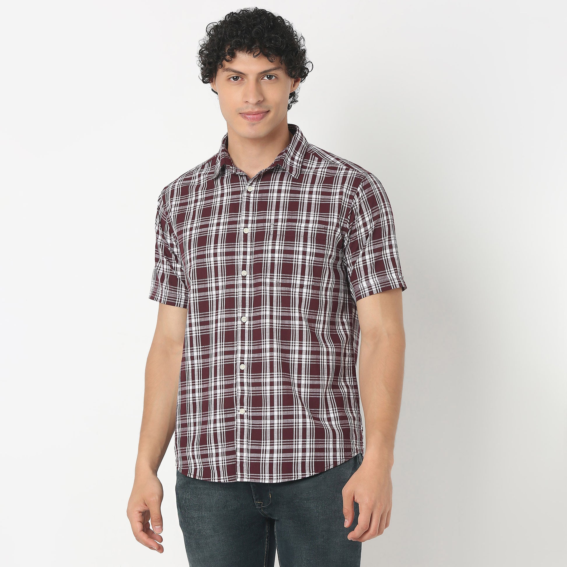 Collar Checkered Shirt