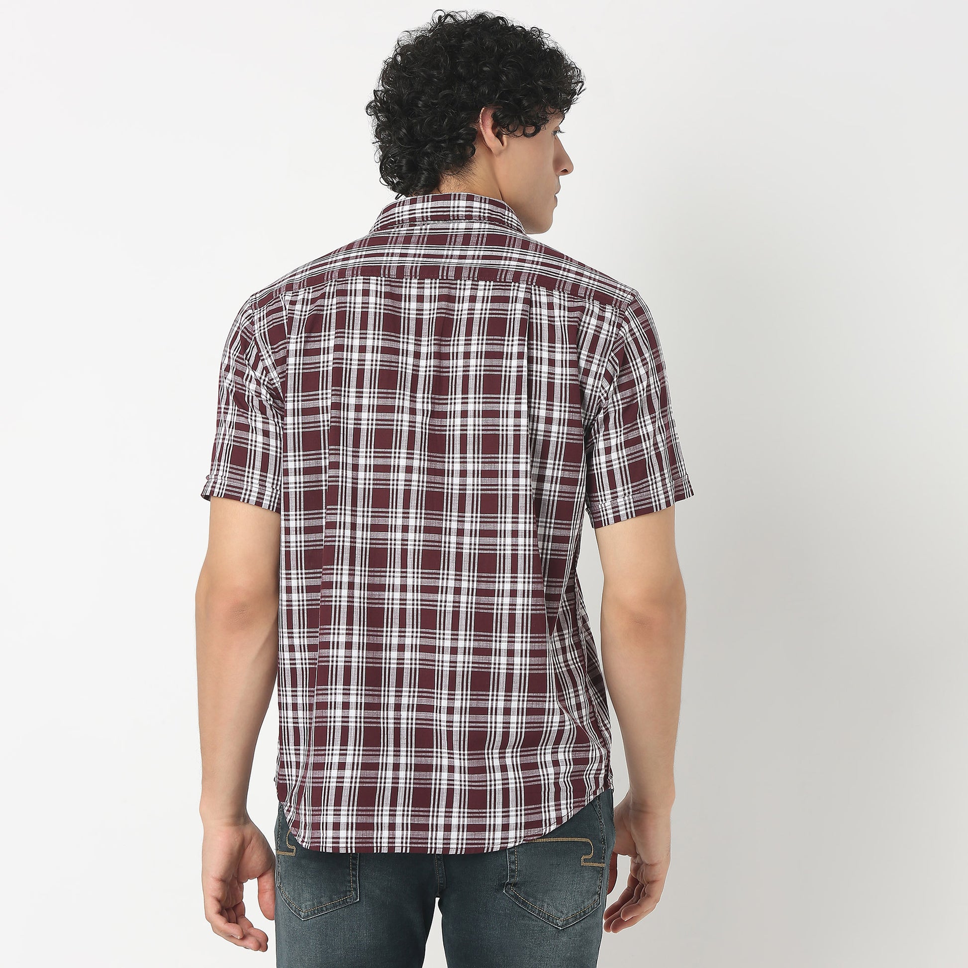 Collar Checkered Shirt