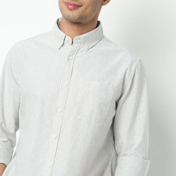 Regular Fit Striped Shirt Collar Regular Length Shirt