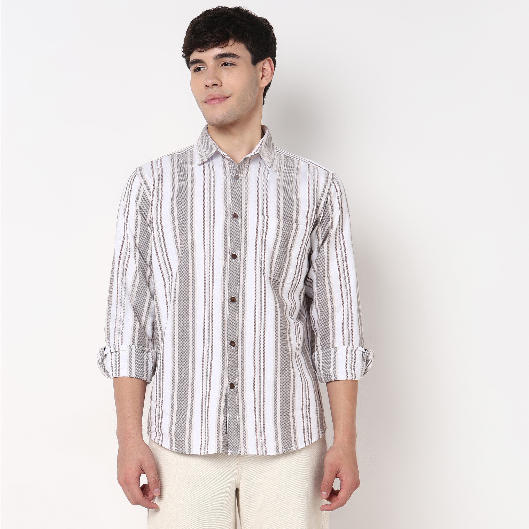 Cotton Striped Nottingham Shirt