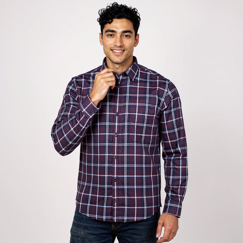 Cotton Checkered Country Slub Shirt