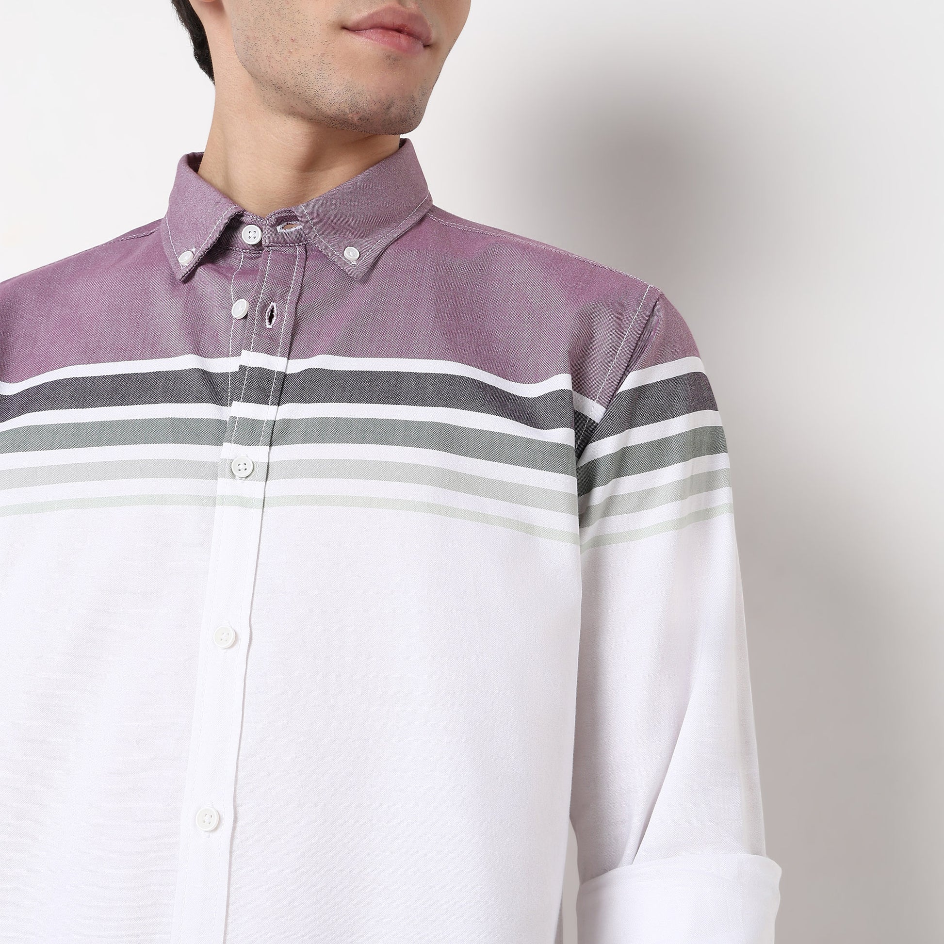 Cotton Striped Derby Shirt