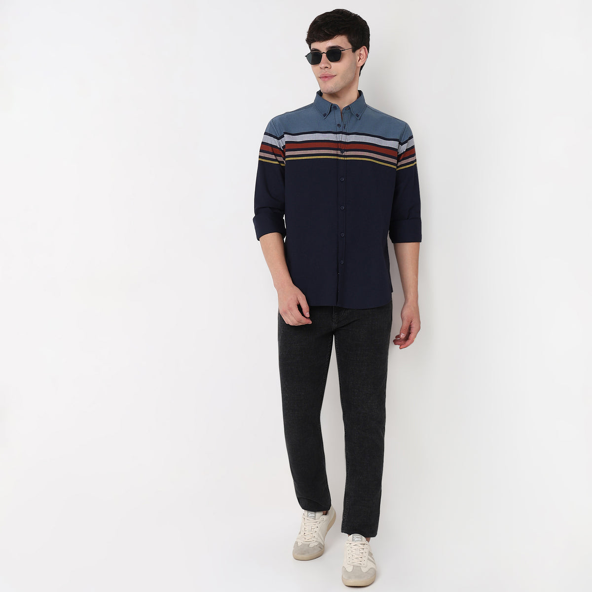 Cotton Striped Derby Shirt