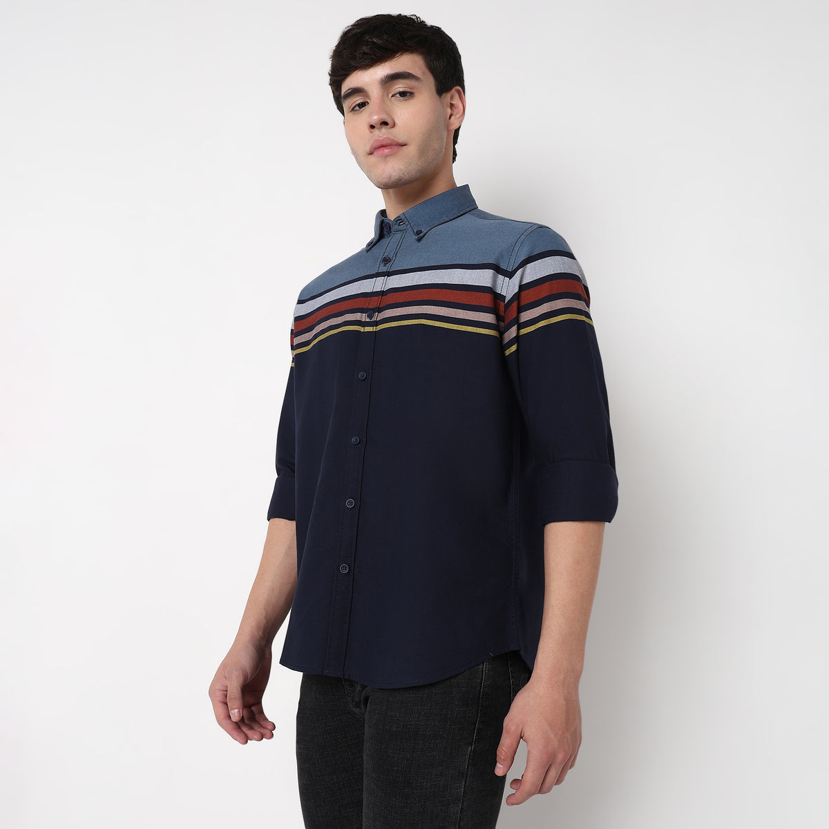 Cotton Striped Derby Shirt