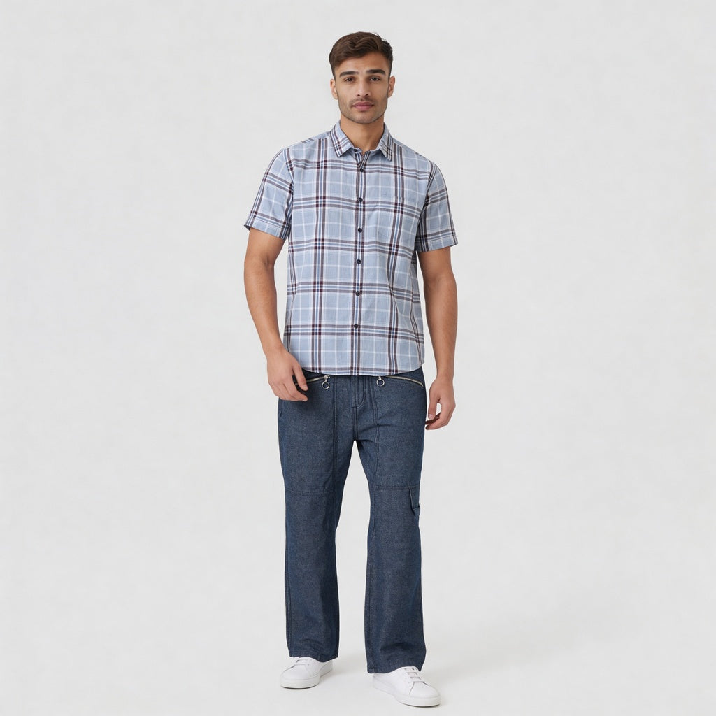 Cotton Checkered Country Slub Shirt