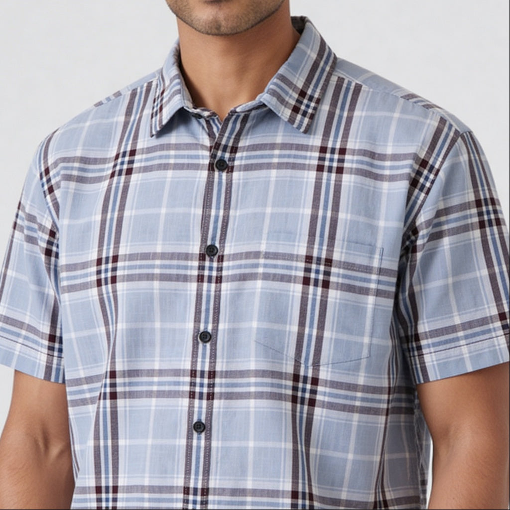 Cotton Checkered Country Slub Shirt
