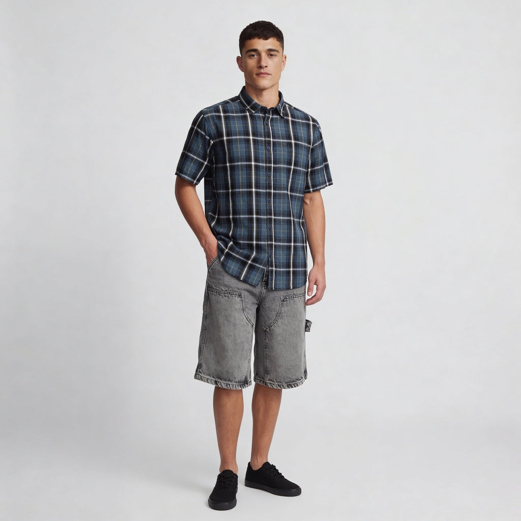 Cotton Checkered Country Slub Shirt