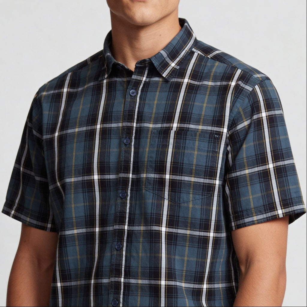 Cotton Checkered Country Slub Shirt