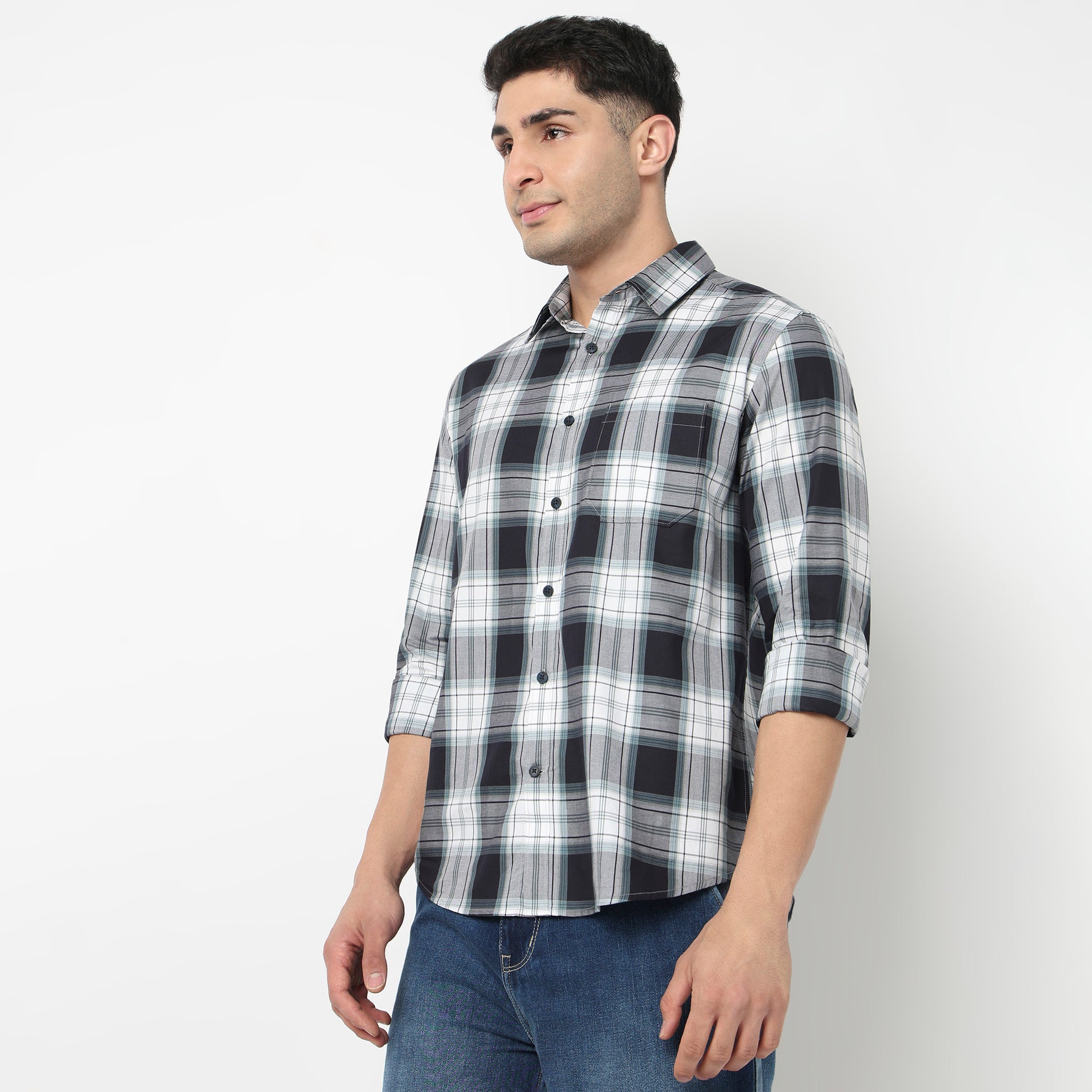 Cotton Checkered Ultra Soft Twill Shirt