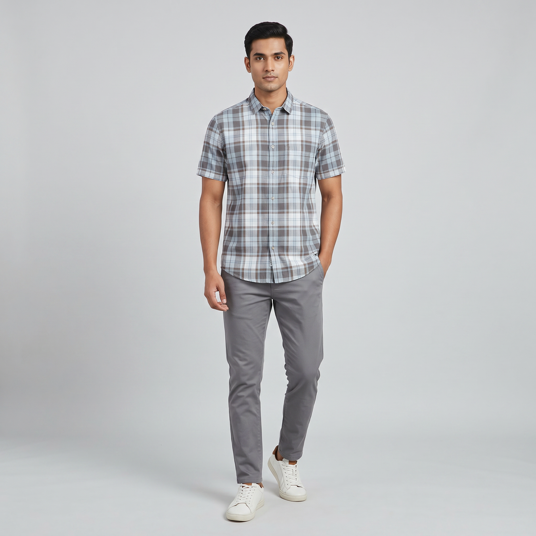 Cotton Checkered Shirt