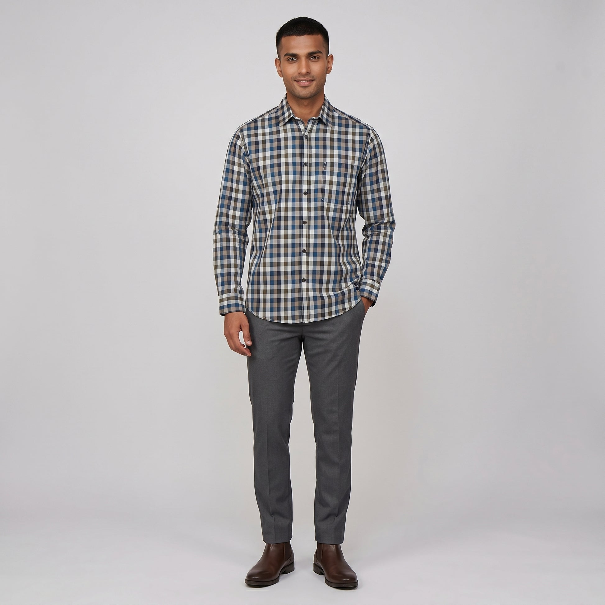 Cotton Checkered Shirt