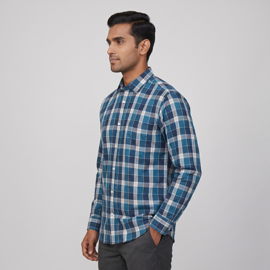 Cotton Checkered Shirt
