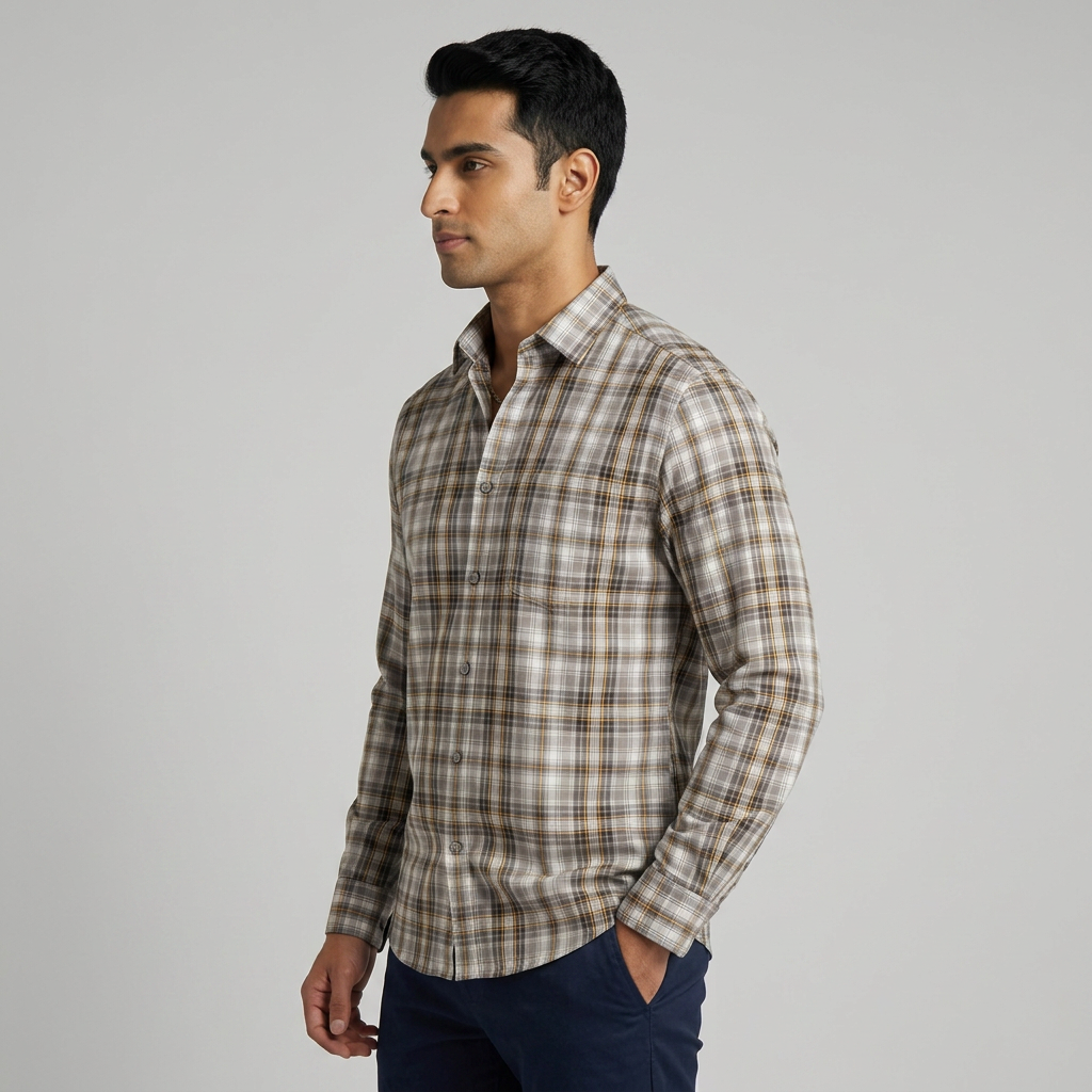 Cotton Checkered Ultra Soft Twill Shirt