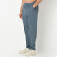 Regular Fit Solid Mid Rise Trousers