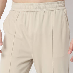 Regular Fit Solid Mid Rise Trousers