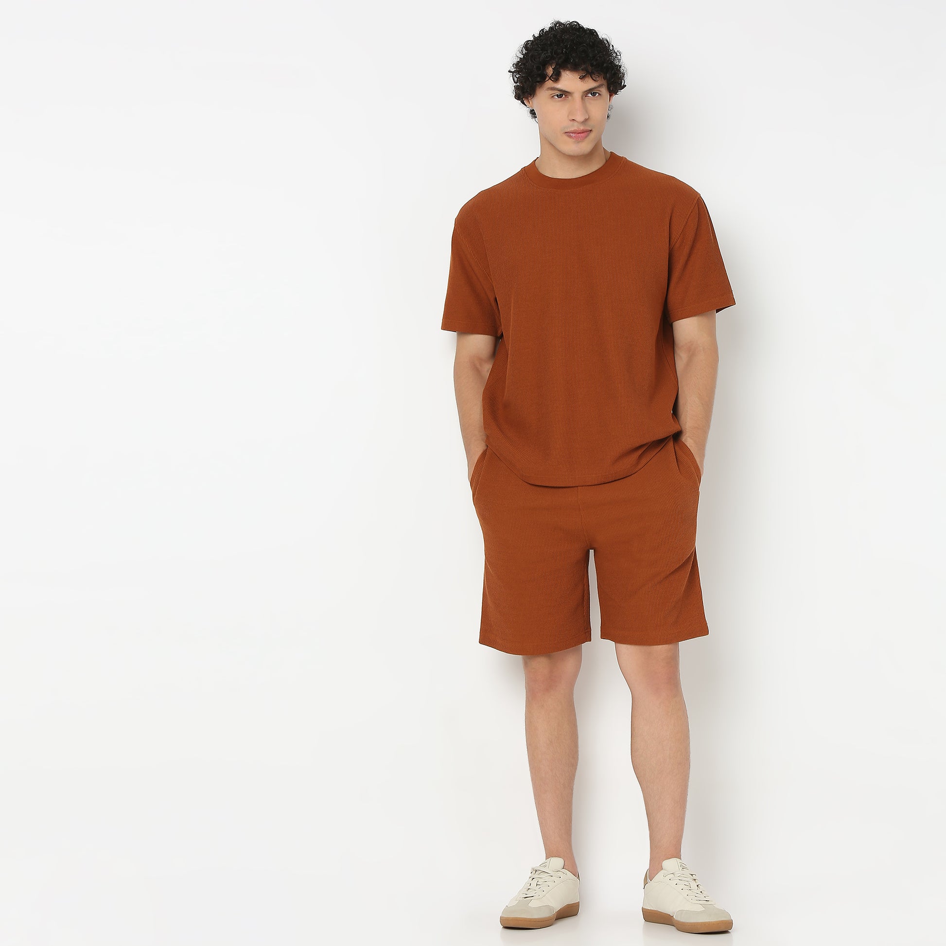 Above Knee Structured Cropped Bermuda Structured Shorts 