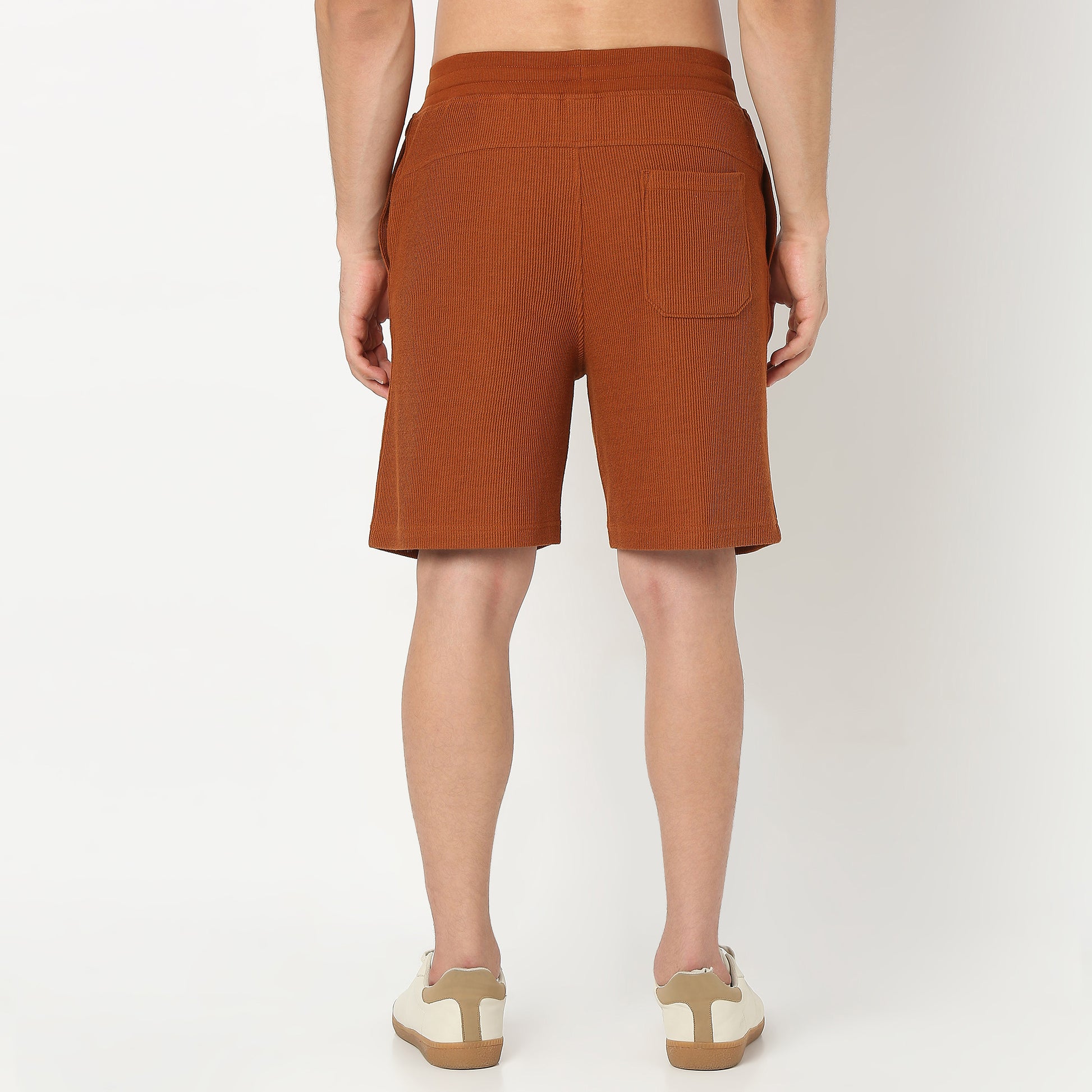 Above Knee Structured Cropped Bermuda Structured Shorts 